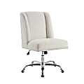 Linon Cooper Mid-Back Home Office Chair, Chrome/Sherpa