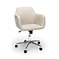 Essentials By OFM Upholstered Mid-Back Home Office Chair, Tan/Chrome 1 thumbnail image