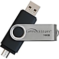 Compucessory 16GB USB 2.0 Flash Drive - 16 GB - USB 2.0 - Silver, Black