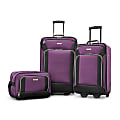 American Tourister® Fieldbrook XLT Polyester 3-Piece Luggage Set, Black/Purple