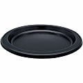 Genuine Joe 7" Disposable Plastic Plates - Picnic, Food, Party, Breakroom - Disposable - 7" Diameter - Black - Plastic Body - Round - 125 / Pack 1 thumbnail image