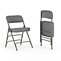Flash Furniture Hercules Premium Curved Upholstered Folding Chairs, Set Of 2 Chairs, Gray