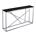 SEI Furniture Arendal Skinny Console Table, 29"H x 52"W x 10"D, Silver/Black