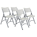 National Public Seating Series 600 Folding Chairs, Gray/Textured Gray, Pack Of 4 Chairs