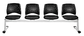 OFM Stars Series Beam Seating, 4 Vinyl Seats, 34 1/2"H x 97 3/4"W x 21 1/2"D, Black/Gray