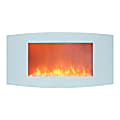 Cambridge® Callisto Wall-Mount Electric Fireplace With Curved Panel, Crystal Rock Display, White