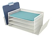 Office Depot® Brand Mesh 4-Shelf 2-Sided Desk Sorter, 6-1/2”H x 16-1/2”W x 9-1/16”D, White