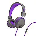 JLab Audio Kids' JBuddies Studio Over-The-Ear Headphones, Gray/Purple, JKSTUDIO GRYPRL BX