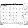 House of Doolittle Doodle Monthly Desk Pad - Julian Dates - Monthly - January 2020 till December 2020 - 1 Month Single Page Layout - Desk Pad - Black/White - 17" Height x 22" Width - Notes Area, Reference Calendar - 1 Each