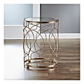 FirsTime & Co.® Loop Side Table, Round, Clear/Antique Gold