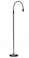 Adesso® Prospect LED Gooseneck Floor Lamp, 56”H, Black Shade, Black Base