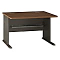 Bush Business Furniture Office Advantage Desk 48"W, Sienna Walnut/Bronze, Standard Delivery