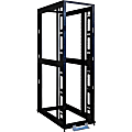 Tripp Lite 42U 4-Post Open Frame Rack Cabinet Square Hole Heavy Duty Caster - Rack open frame - 4-post - black - 42U - 19"