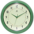Infinity Instruments Round Retro Wall Clock, 15”, Green 1 thumbnail image