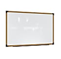 Ghent Prest Magnetic Dry-Erase Whiteboard, Porcelain, 50-1/4” x 62-1/4”, White, Natural Wood Frame
