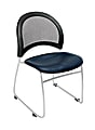 OFM Moon Series Stack Chair, 31 1/2"H x 21 3/4"W x 23"D, Navy/Gray, Set Of 4