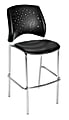 OFM Stars Café Height Chair, Vinyl, 45 3/4"H x 21 1/2"W x 23"D, Black/Chrome