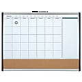 Quartet® Calendar Magnetic Dry-Erase Whiteboard, 17" x 23", Black/Silver Plastic Frame