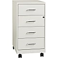Lorell® 26-1/2"D Vertical 4-Drawer Mobile File Cabinet, Metal, White
