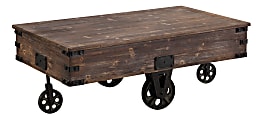 FirsTime & Co. Factory Cart Coffee Table, 18"H x 29-1/2"W x 47-1/4"D, Espresso 1 thumbnail image