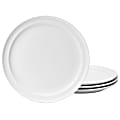 Martha Stewart 4-Piece Fine Ceramic Rimmed Dinner Plate Set, 10-13/16”, White 1 thumbnail image