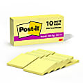 Post-it Super Sticky Notes, 3 in x 3 in, 10 Pads, 90 Sheets/Pad, 2x the Sticking Power, Canary Yellow