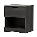 South Shore Holland 1-Drawer Nightstand, 19-3/4"H x 22-1/4"W x 17"D, Gray Oak