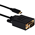 QVS 3ft USB-C / Thunderbolt 3 to VGA Video Converter Cable - First End: 1 x USB Type C Male Thunderbolt 3 - Second End: 1 x HD-15 Male VGA - Supports up to 1920 x 1200 - Black 1 thumbnail image