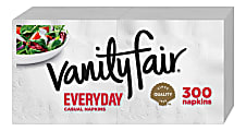 Vanity Fair® Everyday Napkins, 2 Ply, 13" x 12-3/4", White, 300 Per Pack, Case Of 8 Packs 1 thumbnail image