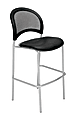 OFM Moon Café-Height Fabric Chairs, 45 1/4"H x 21 1/2"W x 23 1/2"D, Black/Silver, Set Of 2