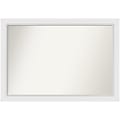 Amanti Art Non-Beveled Rectangle Framed Bathroom Wall Mirror, 28” x 40”, Blanco White 1 thumbnail image