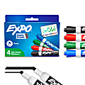 EXPO® Low-Odor Dry-Erase Markers, Chisel Point, Assorted Colors, Pack Of 4 1 thumbnail image