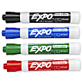 EXPO® Low-Odor Dry-Erase Markers, Chisel Point, Assorted Colors, Pack Of 4