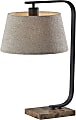 Adesso® Bernard Table Lamp, 22"H, Brown Shade/Matte Black Base