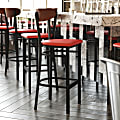 Flash Furniture Wright Steel/Vinyl Commercial-Grade Barstool With Boomerang Back, Red/Walnut 1 thumbnail image