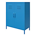Ameriwood™ Home Cache 2-Door Metal Locker Storage Cabinet, 40”H x 31-1/2”W x 15-3/4”D, Blue