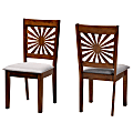 Baxton Studio Olympia Finished Wood Dining Accent Chair, Gray/Walnut Brown, Set Of 2 Chairs