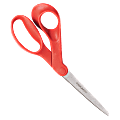 Fiskars® Bent Left-Hand Scissors, 8", Pointed , Orange/Red