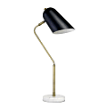 Lalia Home Asymmetrical Desk Lamp, 23-1/2"H, Matte Black Shade/White Base