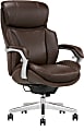 Serta® iComfort i6000 Series Big & Tall Ergonomic Bonded Leather High-Back Executive Chair, Brown/Silver