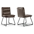 Glamour Home Aulani Upholstered Dining Chairs With Puffy Cushions, Brown, Set Of 2 Chairs 1 thumbnail image