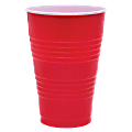 Genuine Joe Plastic Party Cups, 16 Oz, Red, Pack Of 50
