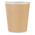 Genuine Joe Ripple Hot Cups, 8 Oz, Brown, Pack Of 25