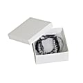 Partners Brand White Jewelry Boxes 3 1/2" x 3 1/2" x 1 1/2", Case of 100