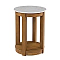 SEI Furniture Chandlen Round End Table, 22"H x 16"W x 16"D, Natural/White