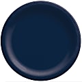 Amscan Round Paper Plates, Navy Blue, 6-3/4”, 50 Plates Per Pack, Case Of 4 Packs