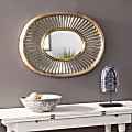 SEI Furniture Froxley Oval Decorative Mirror, 23-1/2”H x 33”W x 3-1/2”D, Silver