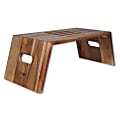 Victor® Portable Folding 26"W Acacia Wood Laptop Desk, Deep Brown
