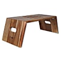 Victor® Portable Folding 26"W Acacia Wood Laptop Desk, Deep Brown 1 thumbnail image