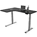 Loctek Height-Adjustable Corner Desk, Left-Handed, Silver/Black 1 thumbnail image
